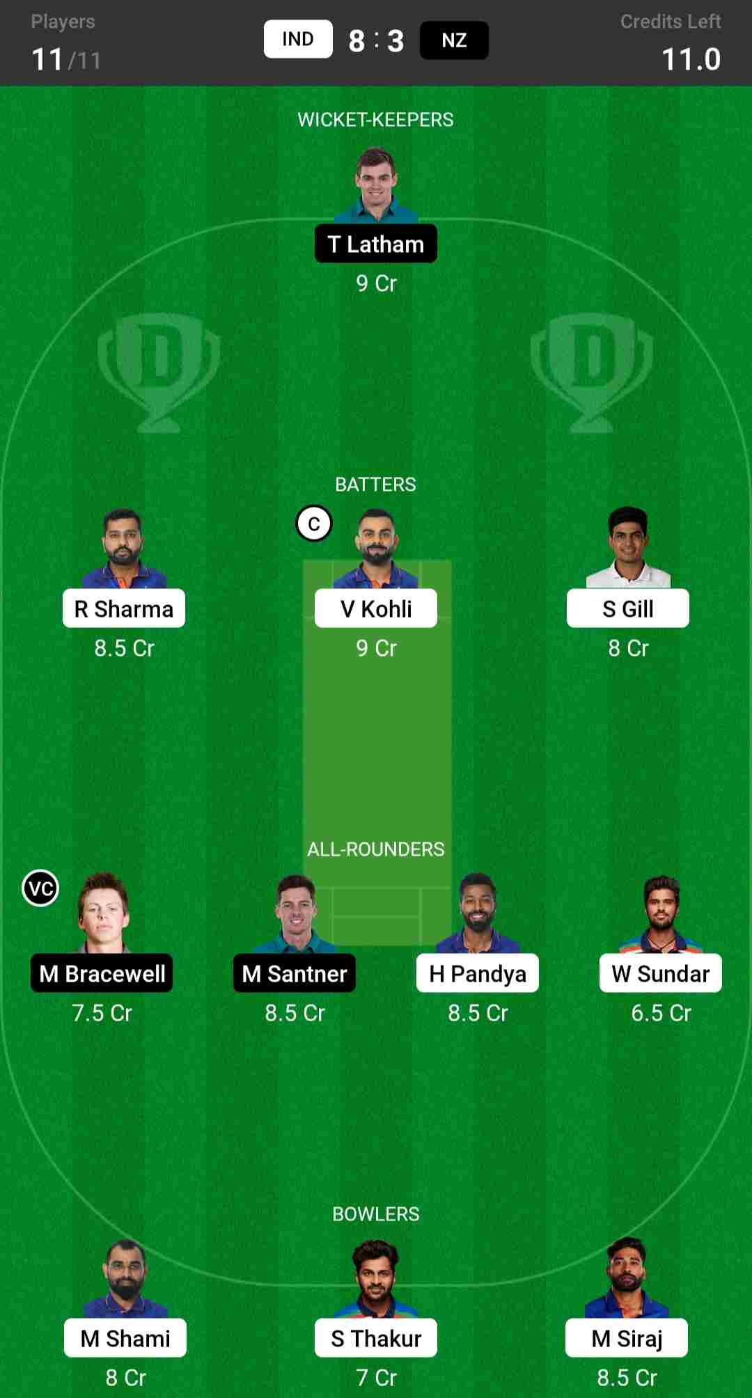 dream 11 team